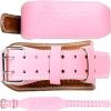 Weight Lifting Belt, Leather Weight Lifting Belt for Men and Women with 4 inch Padded Lumbar Support Belt for Weightlifting Deadlift, Cross Training