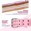 Weight Lifting Belt, Leather Weight Lifting Belt for Men and Women with 4 inch Padded Lumbar Support Belt for Weightlifting Deadlift, Cross Training