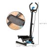 Soozier Twist Stair Stepper Cardio Exercise Machine with Elastic Bands LCD Monitor Adjustable Handlebars