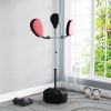 Soozier Boxing Bag with Stand, Adjustable Height Punching Speed Bag with 2 Target Arms, for Training, Exercise, Black