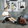 Soozier Foldable Rower Machine, Water Rowing Machine with Wheels, LCD Monitor and Tablet Holder for Cardio Training, Red