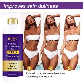 AILKE Double Glutathione Serum and Body Lotion, Whitening, Dark Spot Remover, Even Skin Tone, Anti Aging, Fine Lines & Wrinkles (NET WT: Lotion)